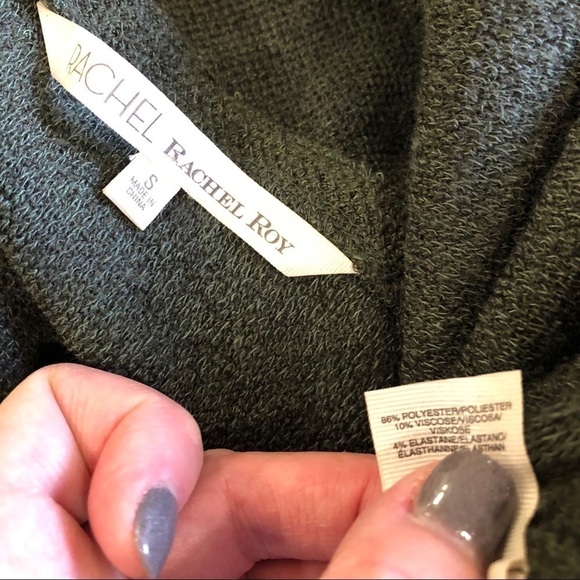 RACHAEL Rachel Roy Asymmetrical Hem Sweater Comfy Size Small Green - Picture 10 of 10